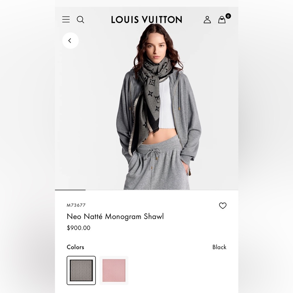 *NEW with Tags* Louis Vuitton Gray Women's Scarf